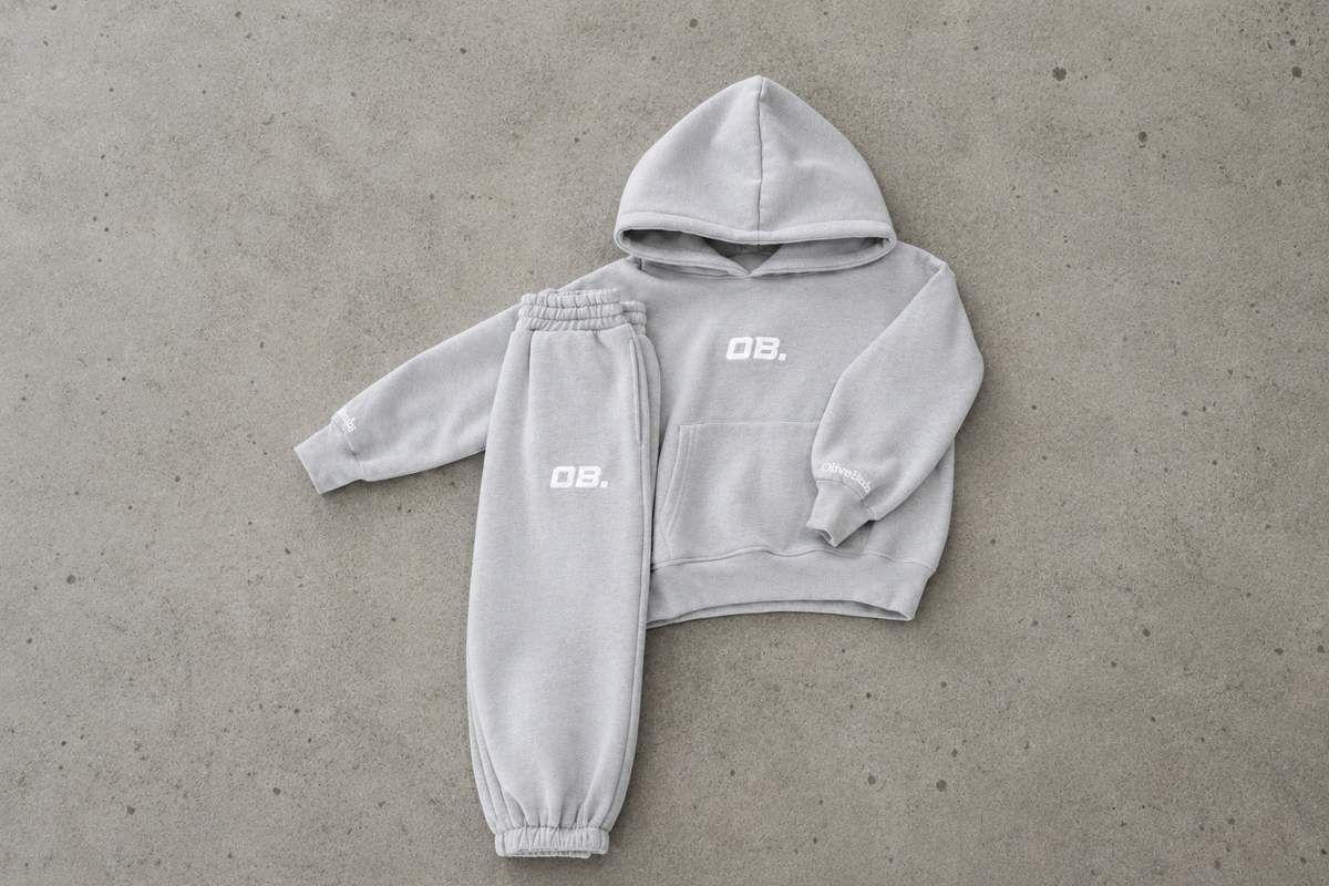 OB APPLIQUE GREY/WHITE SET