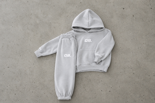 OB APPLIQUE GREY/WHITE SET